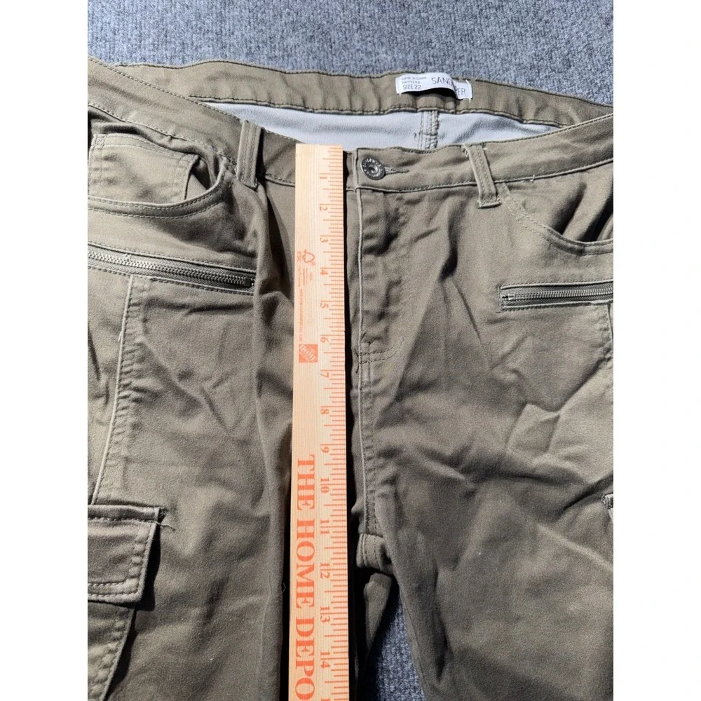 Sandpiper Mens Olive Green Cargo Pants Multi Pocket Utility Trousers Size 22